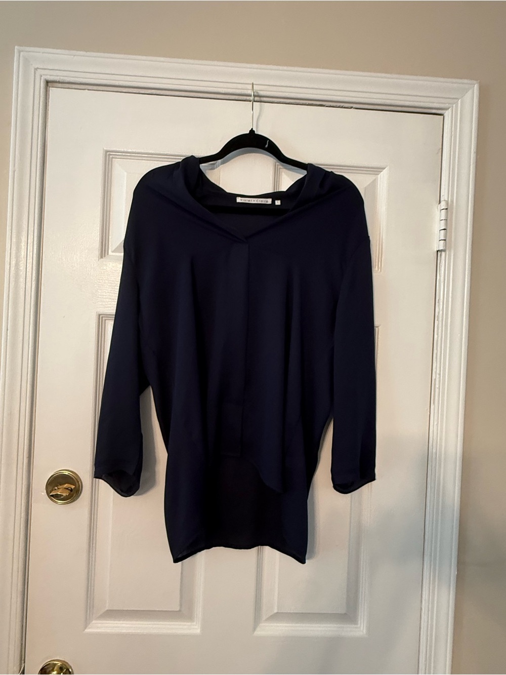 Violet & Claire Navy Pullover Blouse